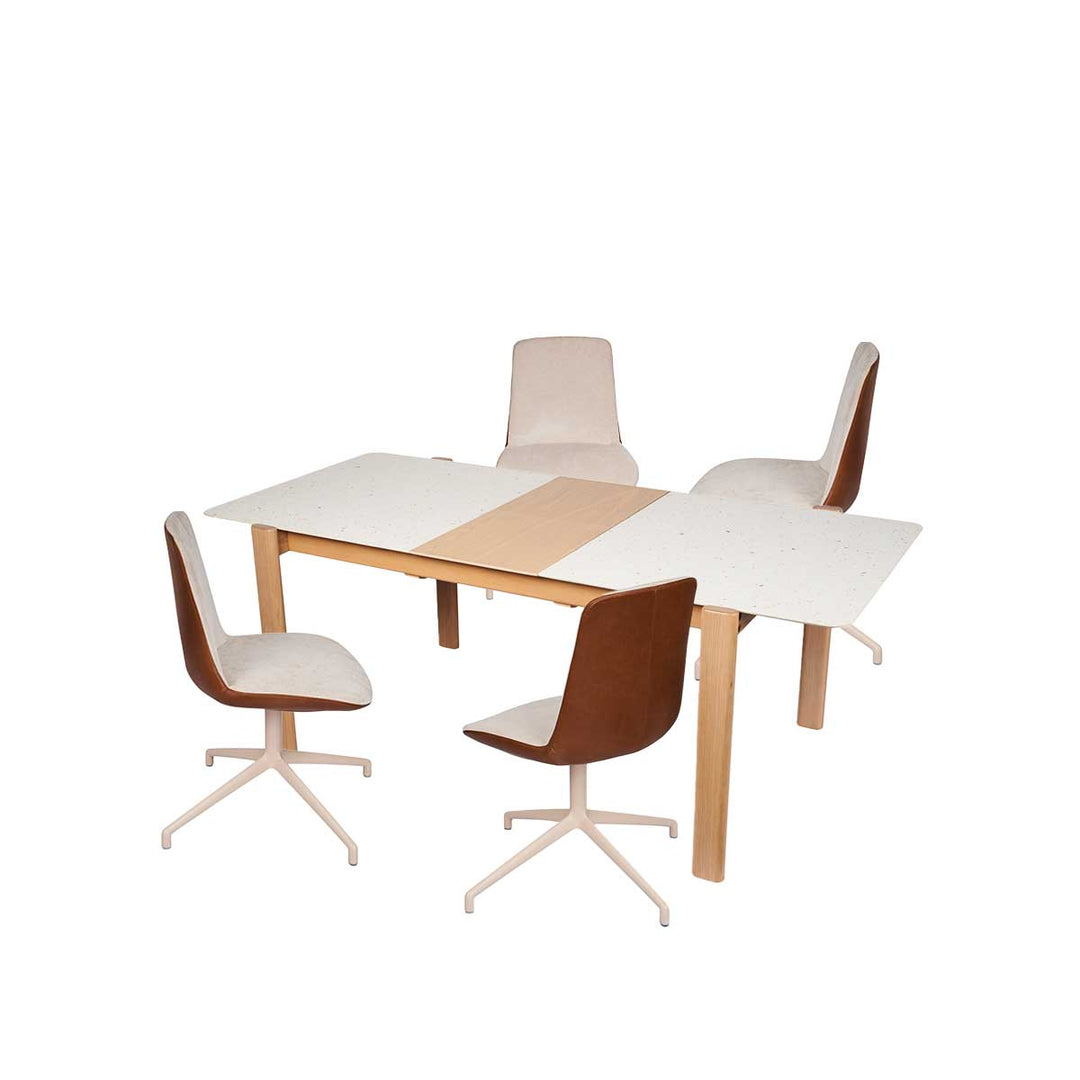 Creme 2.0M Dining Table + 4 Side Chairs (Set)