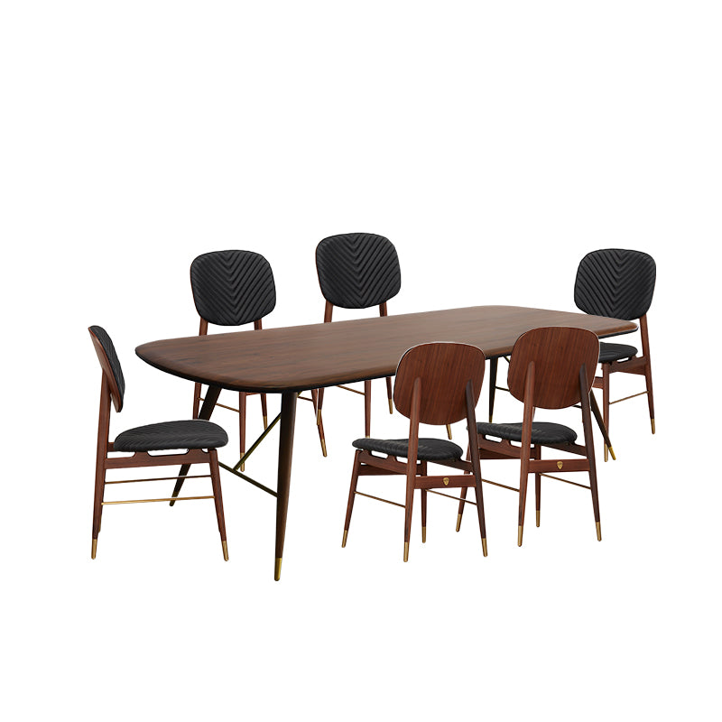 Volta 2.2M Dining Table + 6 Side Chairs Leather L079 (Set)