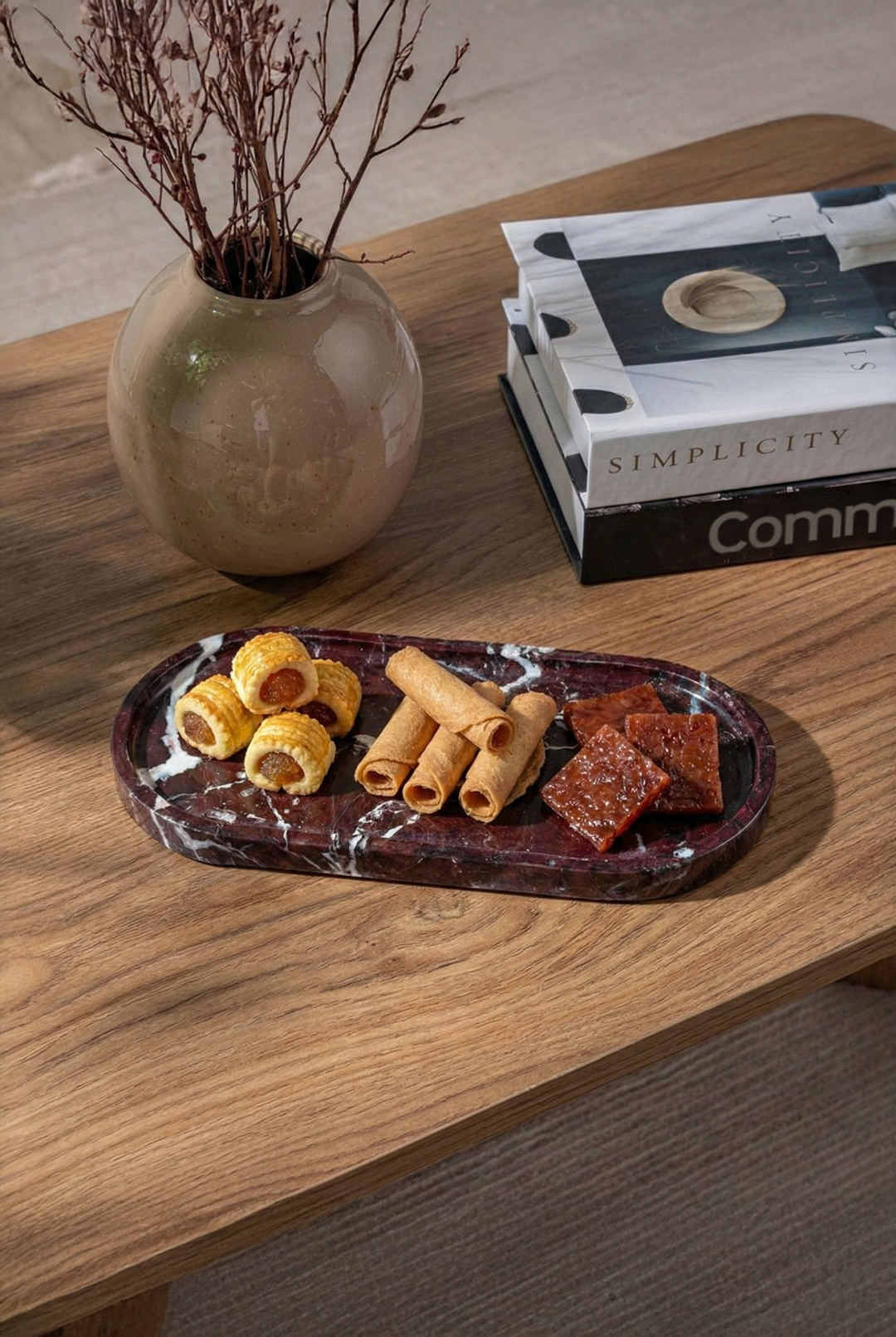 Commune Marble Tray - Violet Red