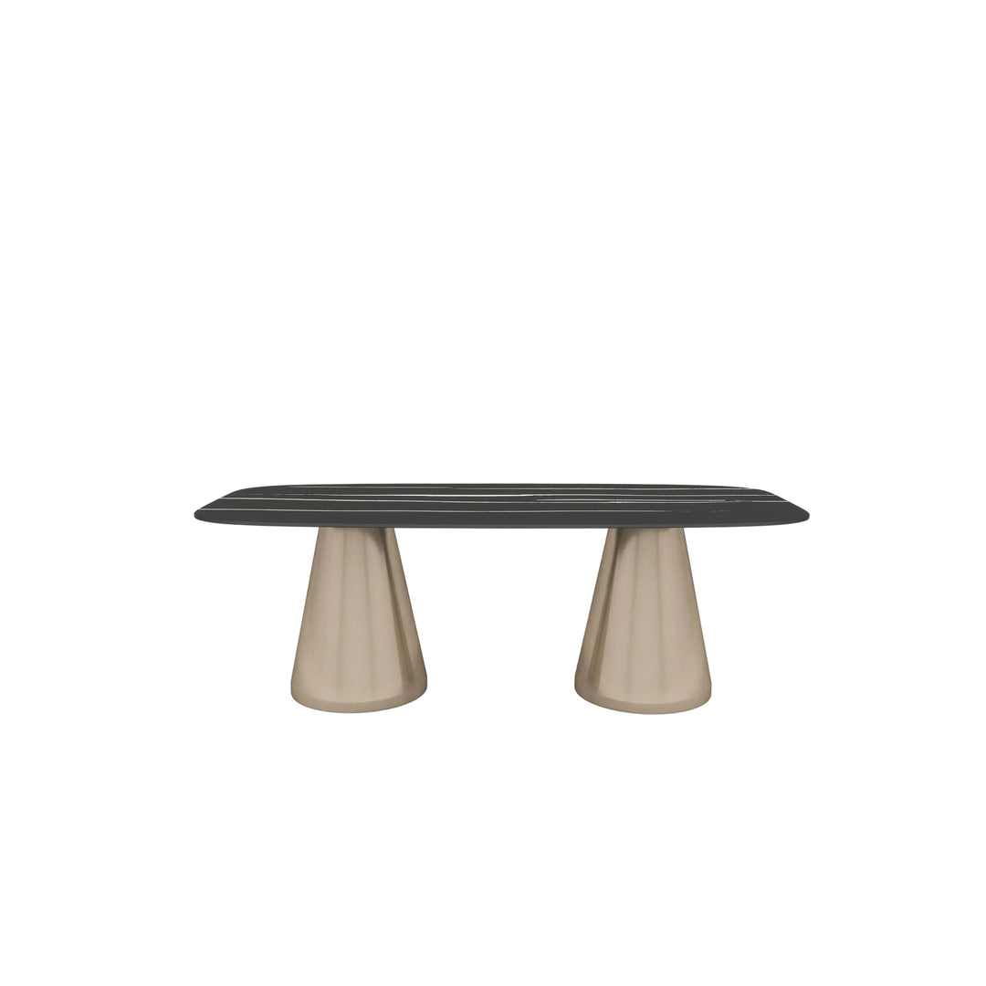 Cone Marble-Top Dining Table - Double Rectangle