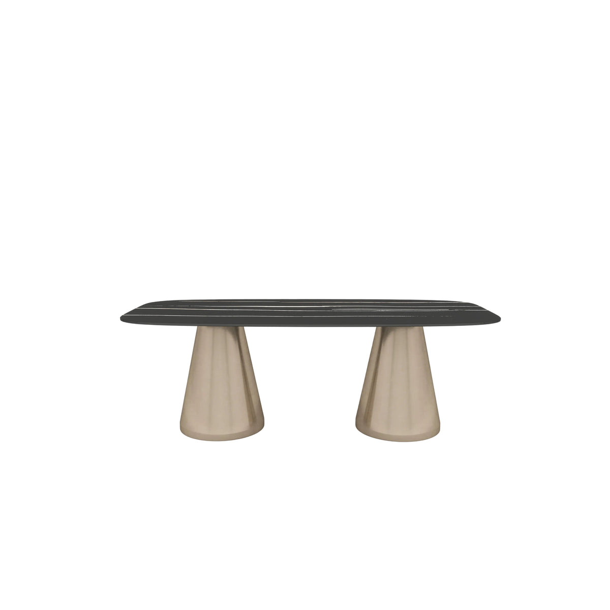 Cone Marble-Top Dining Table - Double Rectangle