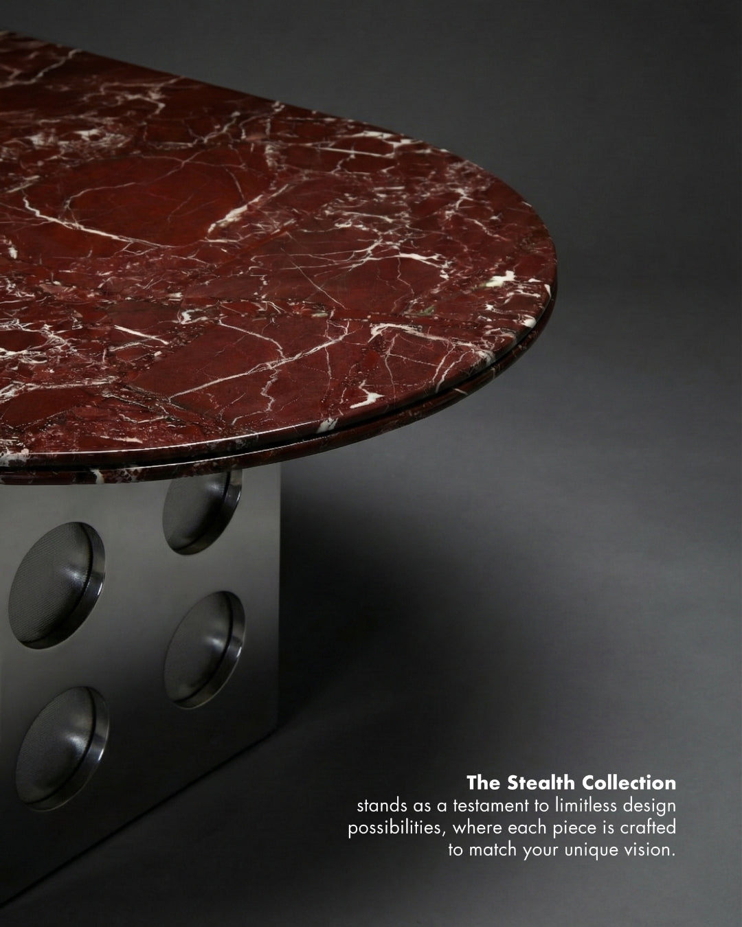 Stealth Grid Marble-Top Dining Table - Rectangle