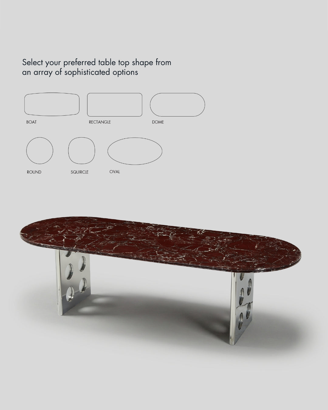 Stealth Grid Marble-Top Dining Table - Double Rectangle