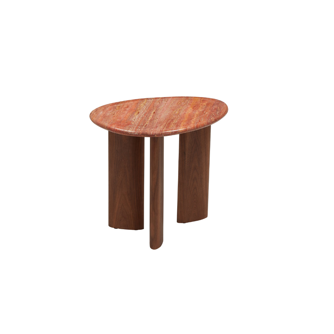 Dune Marble-Top Pebble End Table