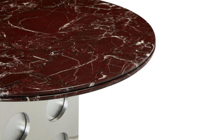 Stealth Grid Marble-Top Dining Table - Dome