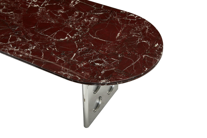Stealth Grid Marble-Top Dining Table - Double Dome