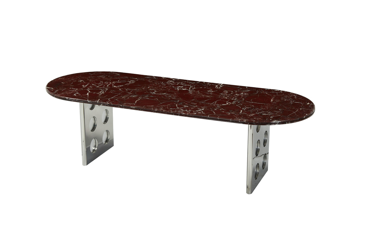 Stealth Grid Marble-Top Dining Table - Boat