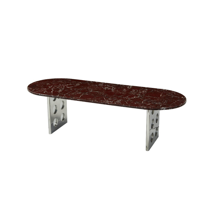 Stealth Grid Marble-Top Dining Table - Double Dome
